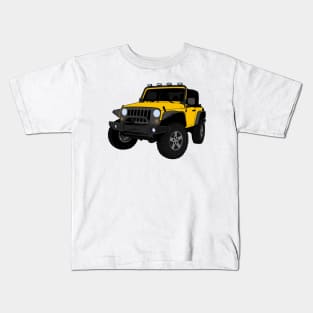 Yellow Jeep Wrangler Illustration Kids T-Shirt